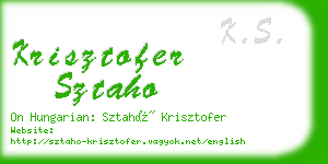 krisztofer sztaho business card